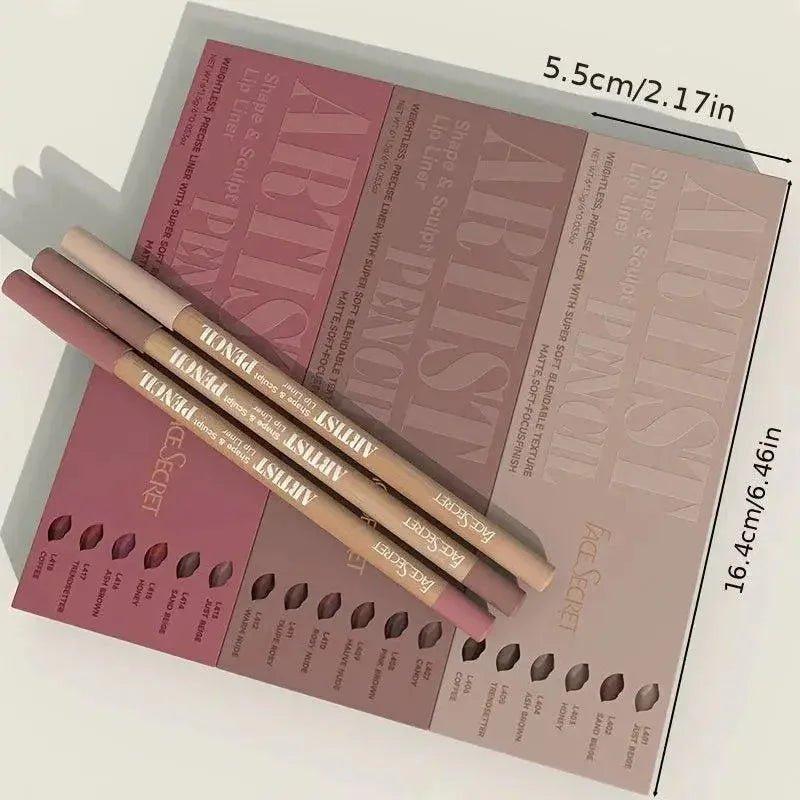 6pcs Velvet Matte Lip Liner Pencils Set Long - Lasting Non - Drying Perfect for Lining Filling Lips Versatile for All Skin Typ - Womans Fashion