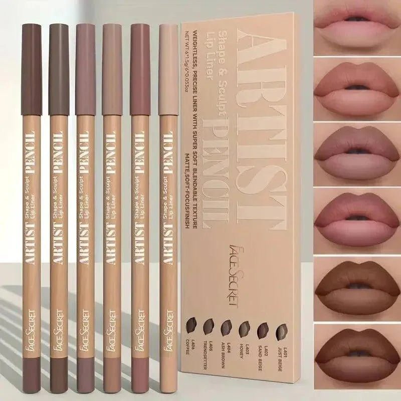 6pcs Velvet Matte Lip Liner Pencils Set Long - Lasting Non - Drying Perfect for Lining Filling Lips Versatile for All Skin Typ - Womans Fashion