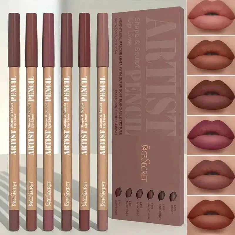 6pcs Velvet Matte Lip Liner Pencils Set Long - Lasting Non - Drying Perfect for Lining Filling Lips Versatile for All Skin Typ - Womans Fashion