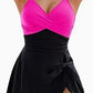 8 Colors Cute Women Swimdress Tummy Control Sexy One Piece Slim & Comfortable Ruched & Cross Swimwear Elastic Beachwear 2025 New - Womans Fashion