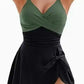8 Colors Cute Women Swimdress Tummy Control Sexy One Piece Slim & Comfortable Ruched & Cross Swimwear Elastic Beachwear 2025 New - Womans Fashion