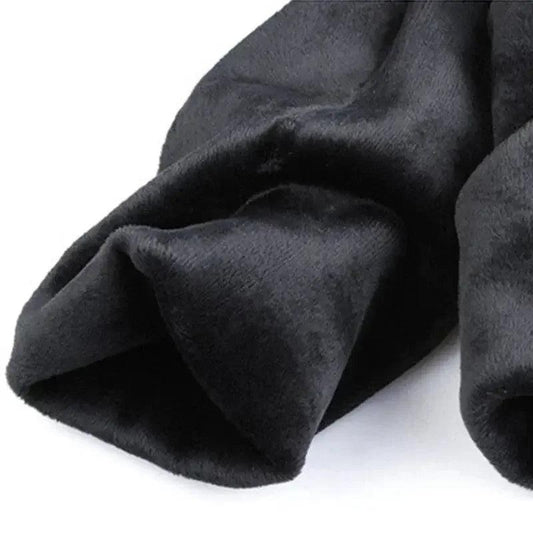 Black fuzzy women's fashion leggings, soft and cozy for winter wear