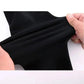 Black stretchy fabric being stretched by hands, ideal for women's fashion apparel