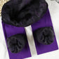 Purple women's thermal leggings with black fleece lining, cozy winter fashion