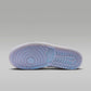 Iridescent blue and white sneaker sole with Nike Air design, stylish women's fashion footwear