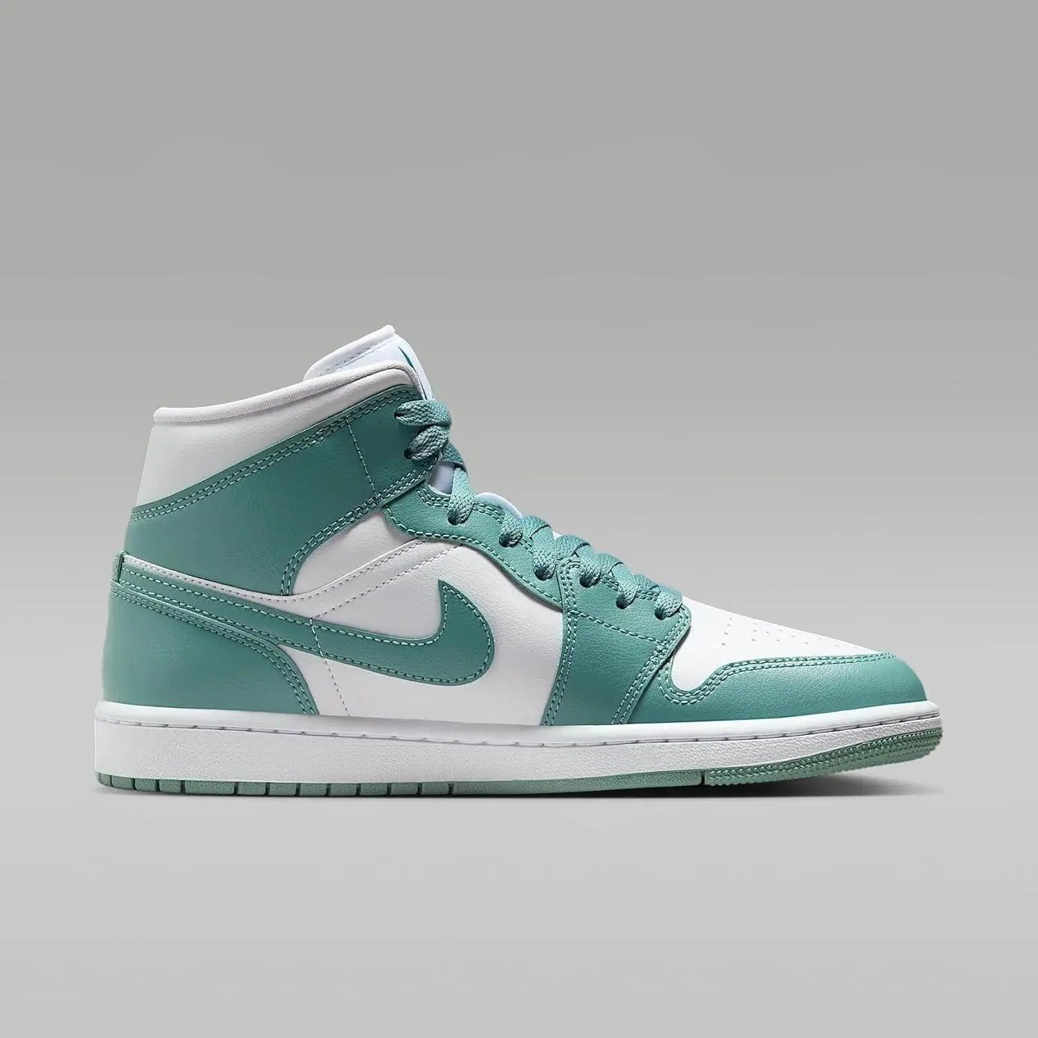 Mint green and white high-top sneaker with Nike swoosh, stylish women's fashion footwear