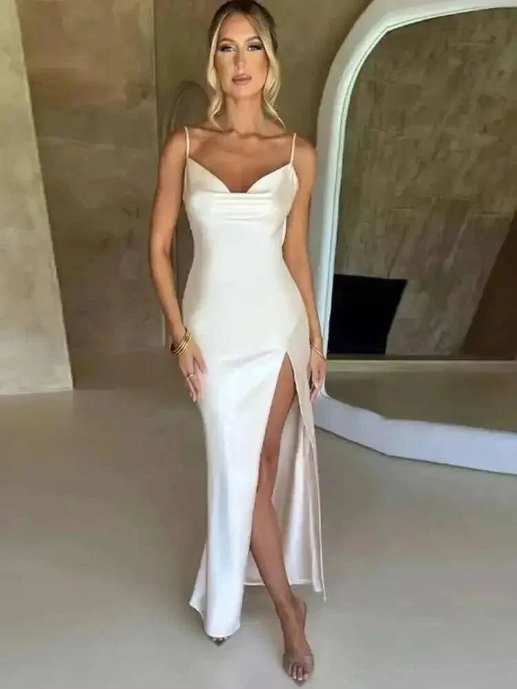Avrilyaan Satin Backless Slim Sexy Dress Women 2024 Bodycon Long Summer Dress Mermaid Elegant NightClub Party Dresses Vestidos - Womans Fashion