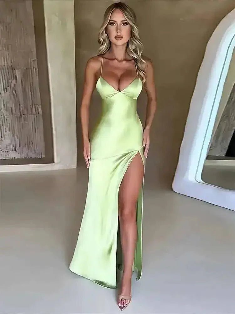 Avrilyaan Satin Backless Slim Sexy Dress Women 2024 Bodycon Long Summer Dress Mermaid Elegant NightClub Party Dresses Vestidos - Womans Fashion