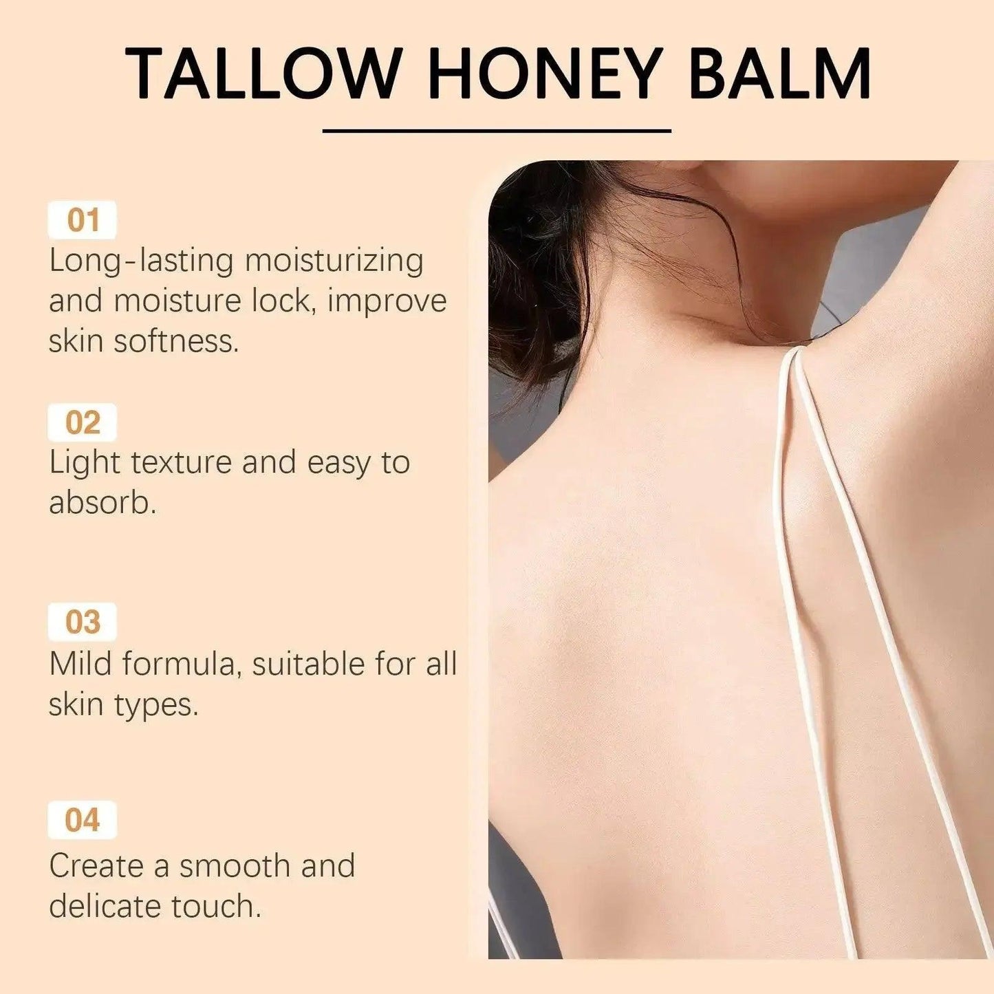 Tallow Honey Balm for soft, smooth skin – gentle moisturizer for all skin types