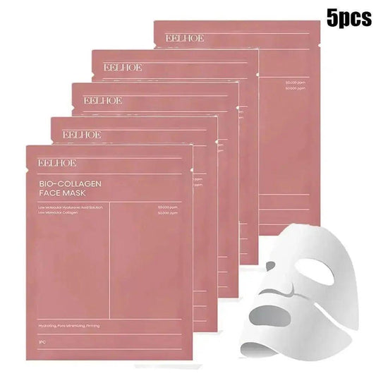 EELHOE Bio-Collagen Face Mask 5pcs, hydrating & firming skincare for women’s beauty routine