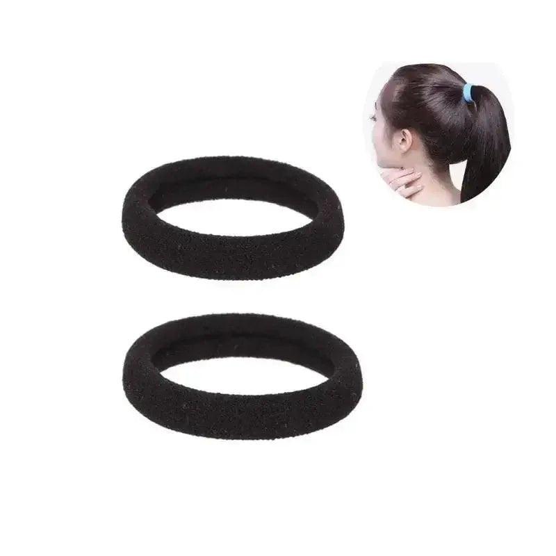 Black foam donut hair rings for voluminous ponytails, women's fashion hair accessories