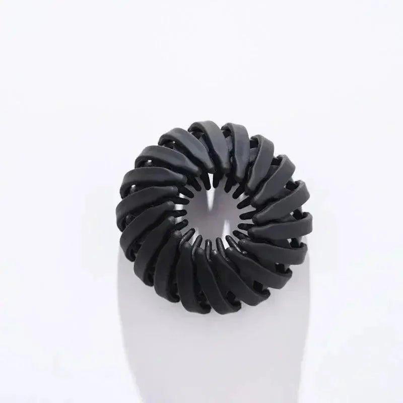 Black spiral hair tie for women's fashion styling