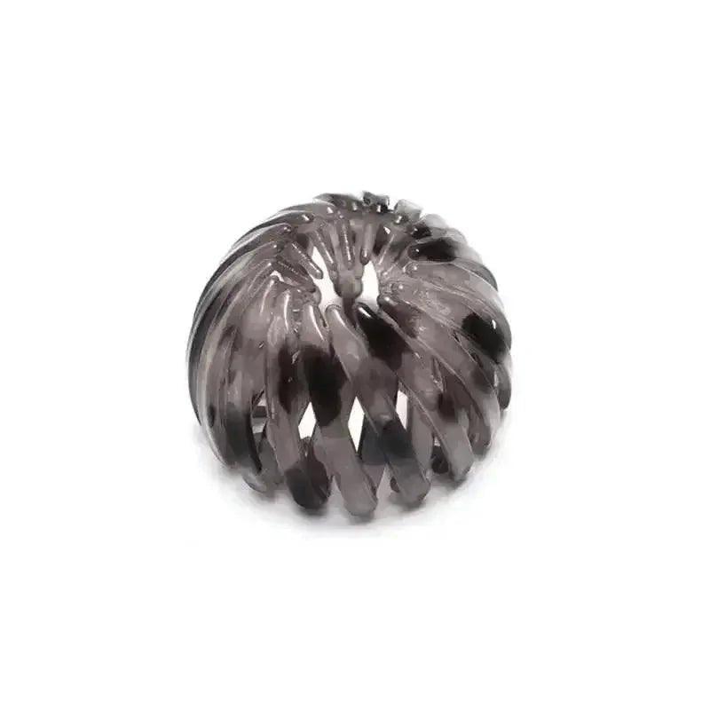 Gray spiral hair scrunchie for women's fashion styling