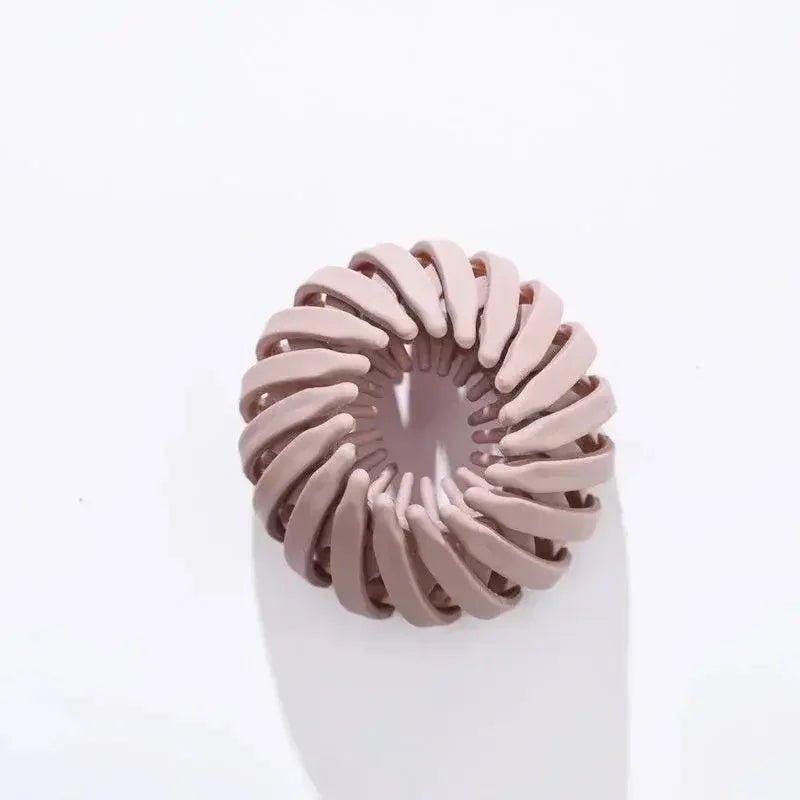 Dusty pink spiral hair tie for women's fashion styling