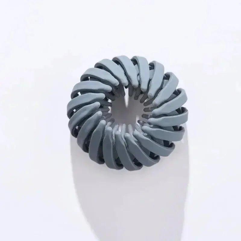Gray spiral hair tie for women's fashion hairstyles