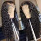 Curly lace front wig with natural waves, displayed on mannequin head for women's fashion