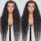 Long curly black lace front wig on mannequin, women's fashion hairpiece