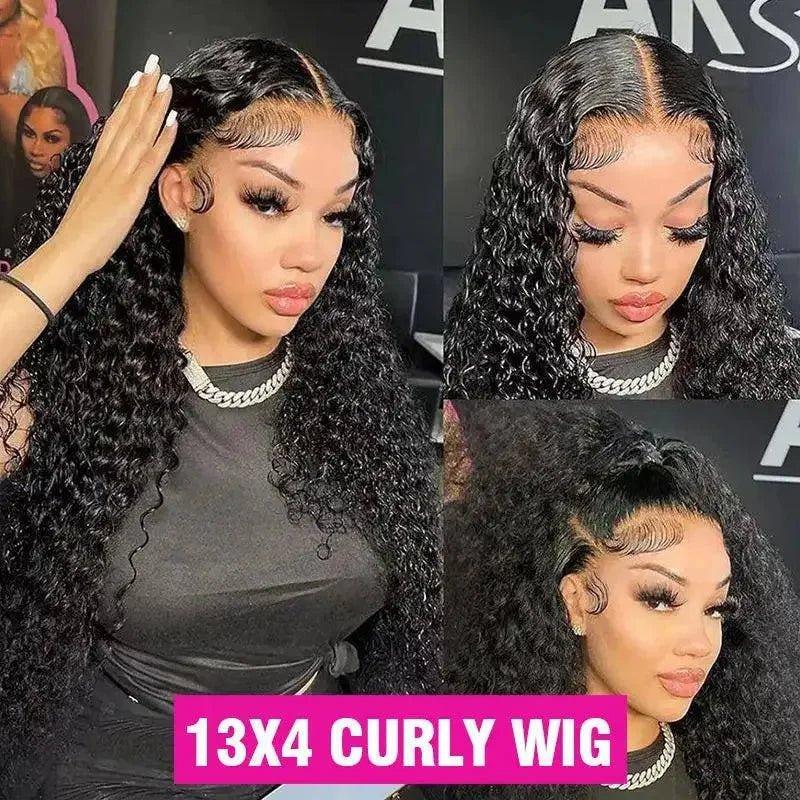 13x4 curly lace front wig with natural waves, perfect for women’s fashion and beauty looks