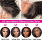 HD lace front wig with deep curls, blends with white, yellow, medium, and dark brown skin tones