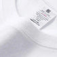 White cotton t-shirt with care label, soft fabric detail for women's fashion