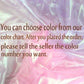 Pink iridescent fabric swatch with color selection instructions for fashion apparel