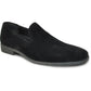 Black suede slip-on loafer for women, stylish and comfortable fashion shoe