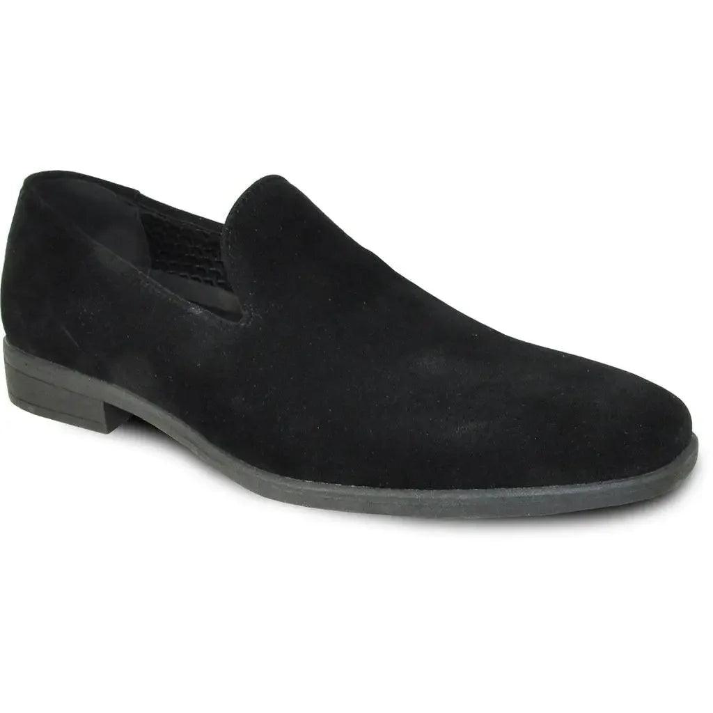 Black suede slip-on loafer for women, stylish and comfortable fashion shoe