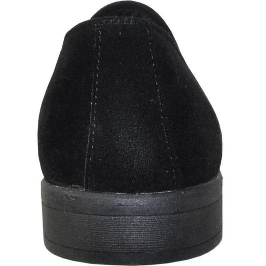 Black suede platform sneaker with thick sole, women's fashion footwear