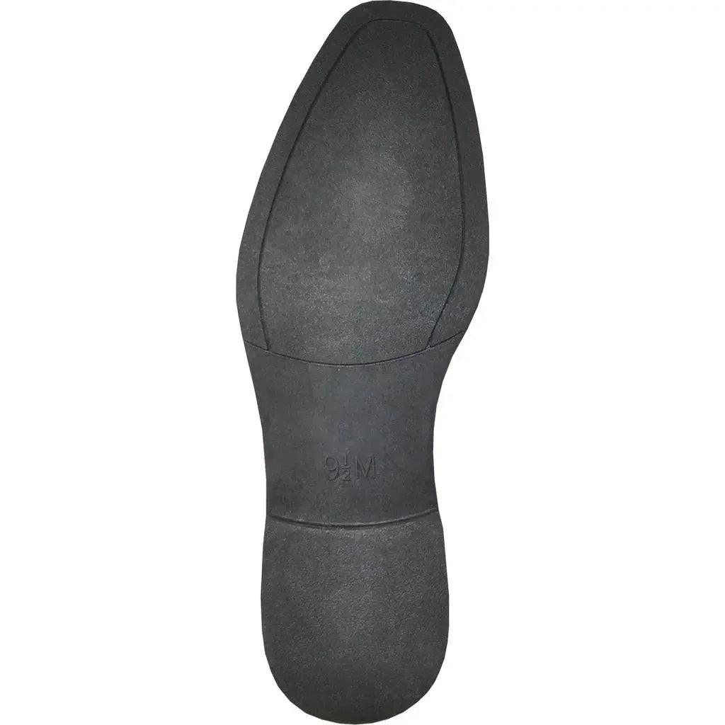 Black shoe sole with size 9½ M, women's fashion footwear detail