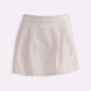 Beige plaid pleated mini skirt for women's fashion
