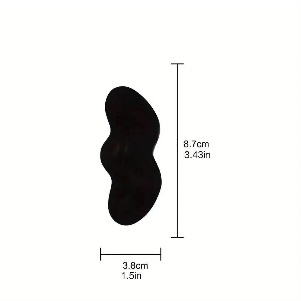 Black curved fashion accessory, 8.7cm x 3.8cm, sleek design for women's style