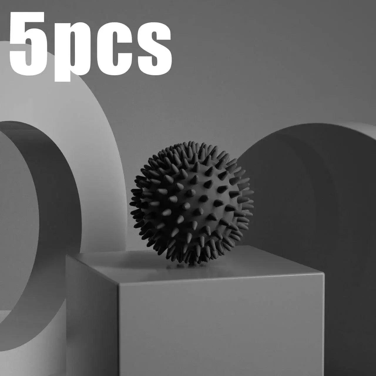 5pcs black spiky massage ball for muscle relief and fitness recovery
