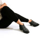 Black ankle boots with geometric pattern, stylish women's fashion footwear