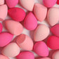 Pink and red makeup sponges for beauty and fashion routines