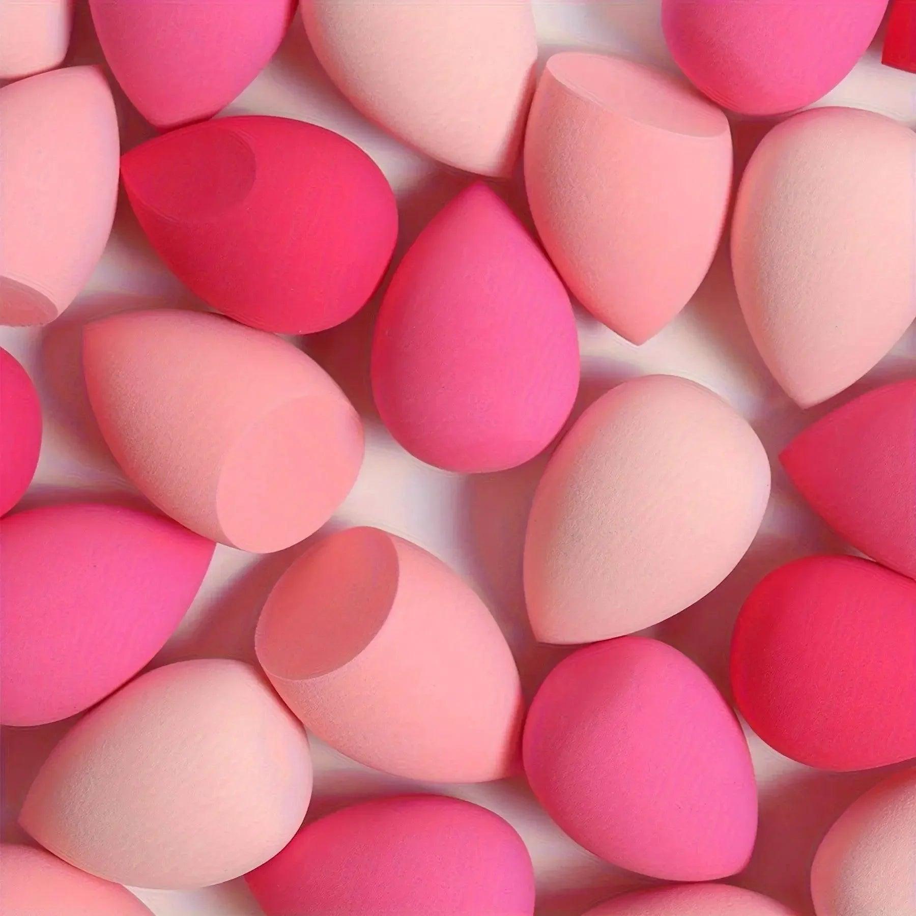 Pink and red makeup sponges for beauty and fashion routines