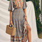 Elegant Casual Long Dress Boho Print Design Short Sleeve V Neck Summer Dress For Women 2024 Fashion - Womans Fashion