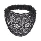 Black lace headband with floral beading, elegant women's fashion accessory for beauty and style