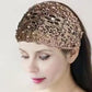 Elegant lace headband with pearls and floral details for women's fashion