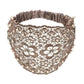 Elegant lace headband with pearls and floral embroidery for women's fashion