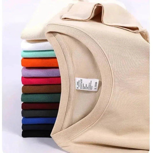 Beige women's tank top with colorful stack, soft cotton blend fashion basics