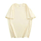 Cream oversized women's t-shirt with relaxed fit and short sleeves, ideal for casual fashion