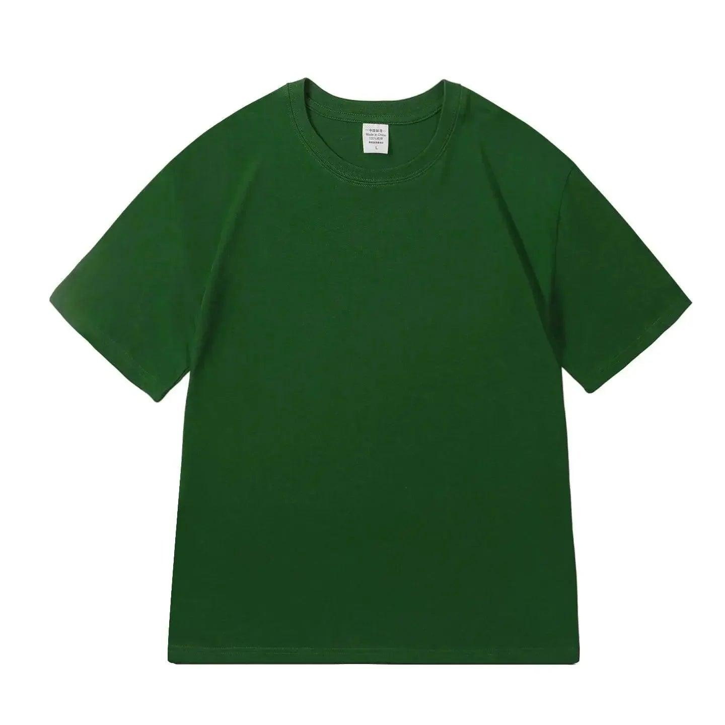 Green women's fashion t-shirt, solid color, casual style