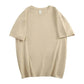 Beige women's oversized t-shirt with short sleeves, casual fashion top for everyday wear