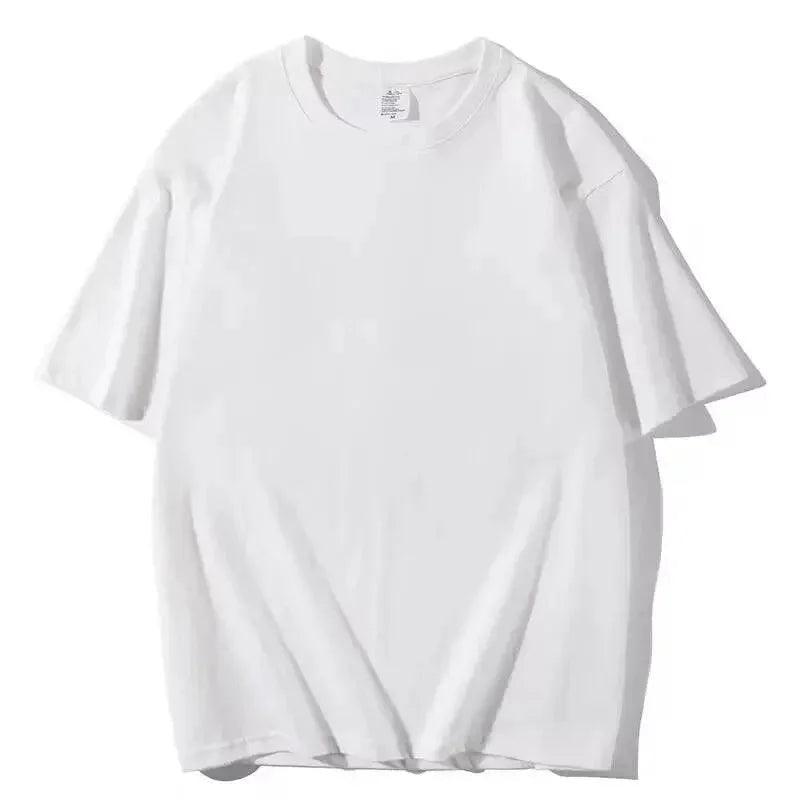 White women's oversized cotton t-shirt, casual fashion top, minimalist style for everyday wear
