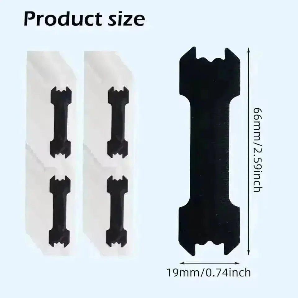 Black replacement razor blades, 66mm x 19mm, for women's grooming tools
