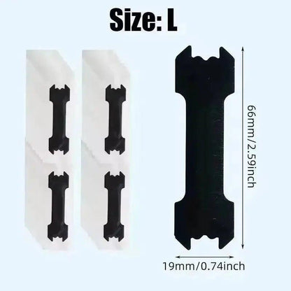 Size L black plastic clips, 66mm x 19mm, for fashion accessory assembly