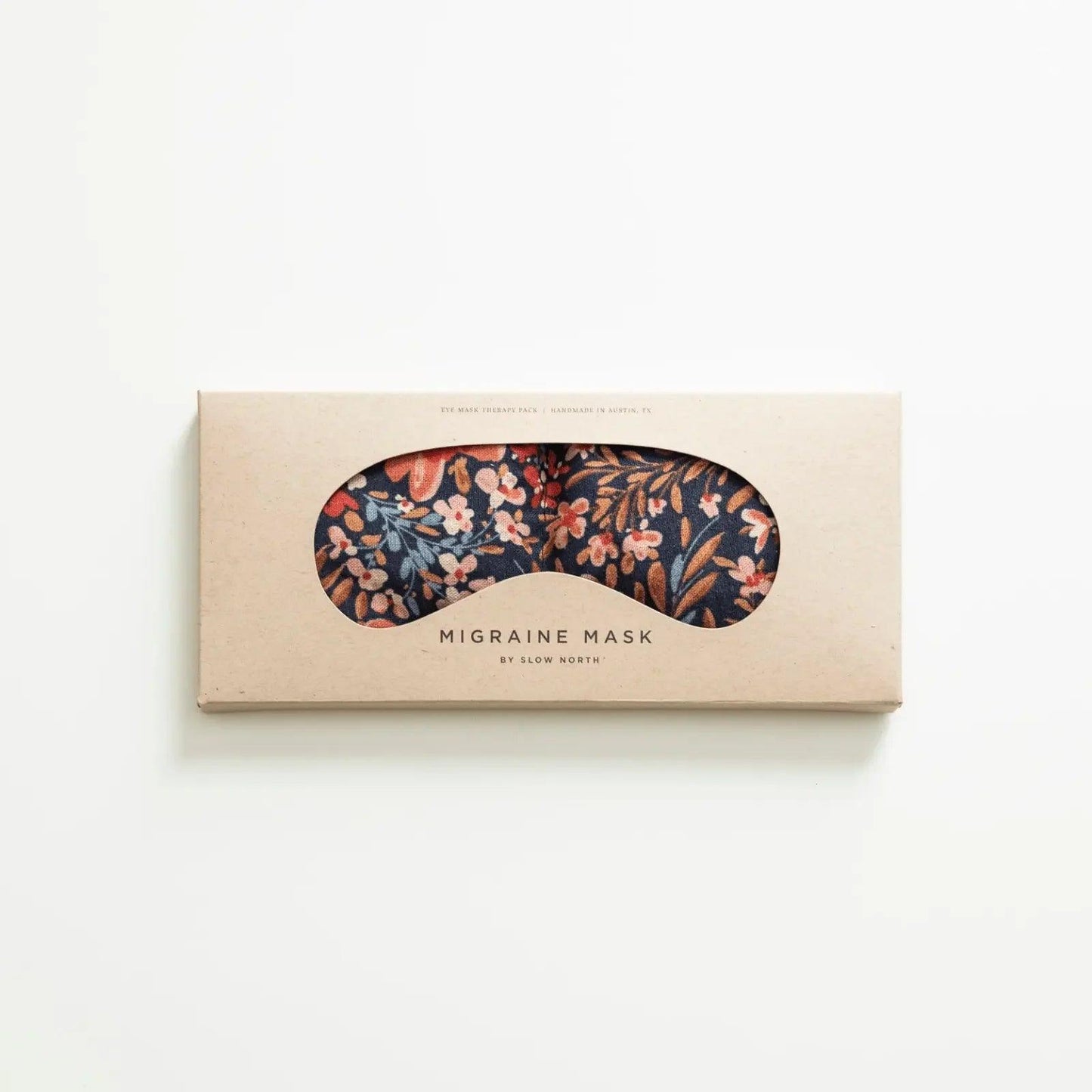 Floral migraine eye mask in gift box, handmade therapy pack for women's wellness and beauty