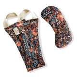 Floral print sleep mask with matching storage pouch, soft fabric eye cover for beauty rest