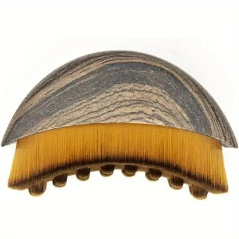 Wooden hair comb with natural bristles, stylish women's hair accessory for everyday fashion