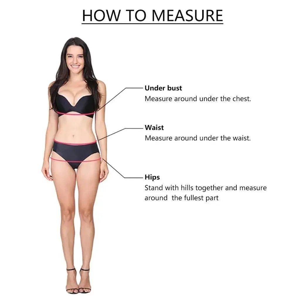 How to measure under bust, waist, and hips for women's fashion sizing guide